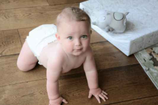 Baby In Eco Friendly Mama Bamboo Nappy